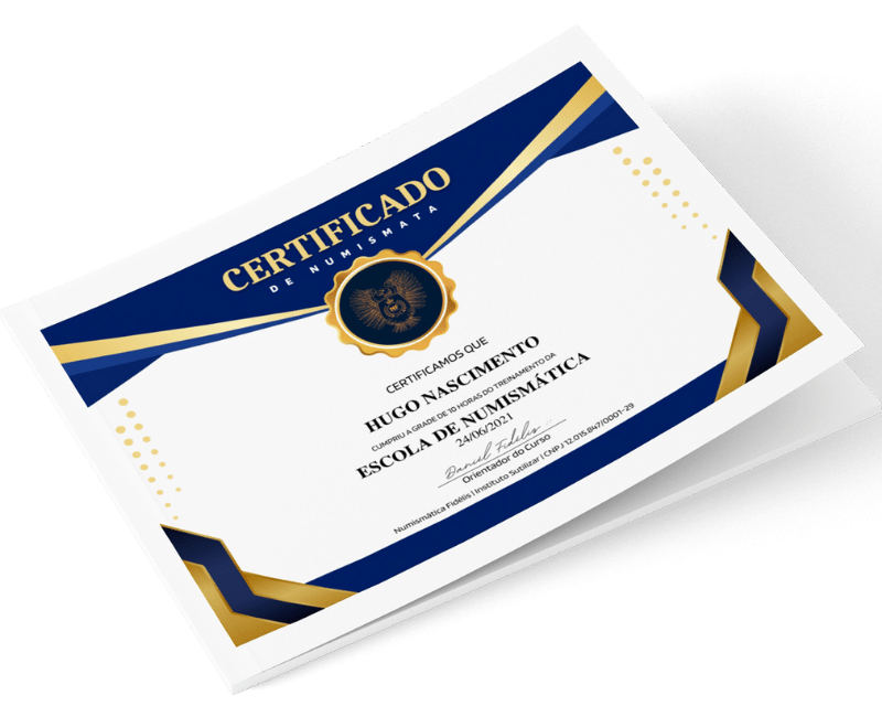Certificado de conclusão da Escola de Numismática